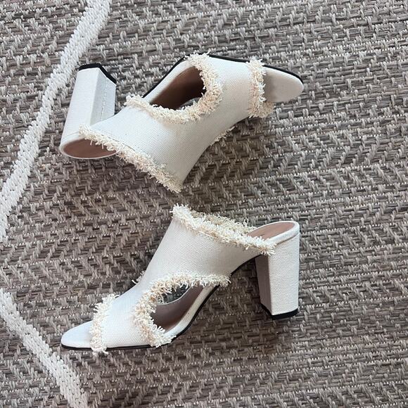 All Black Wild Fringe Heel Sz 39.5 - Picture 1 of 6